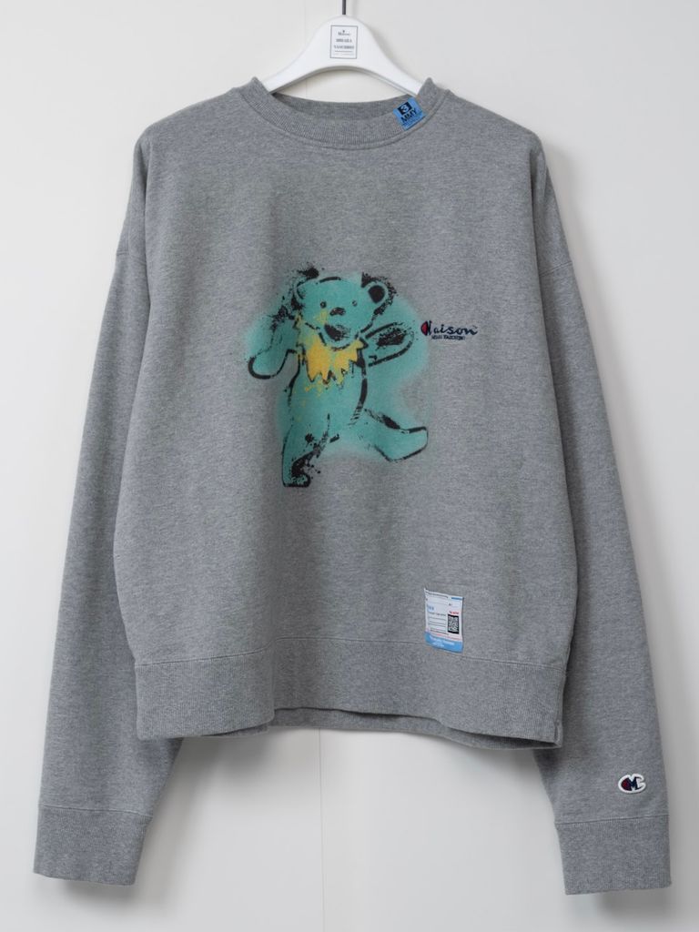 ベア プリント スウェット  - BEAR PRINTED PULLOVER - GREY