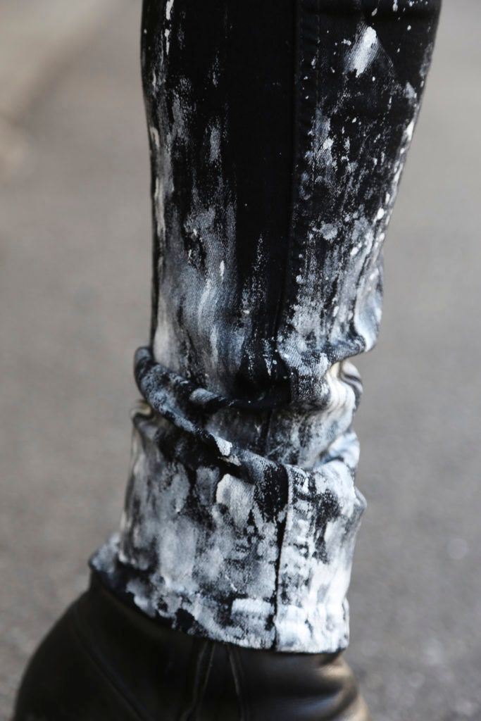 ニークラッシュEXスキニーデニム ”ペイントドット”