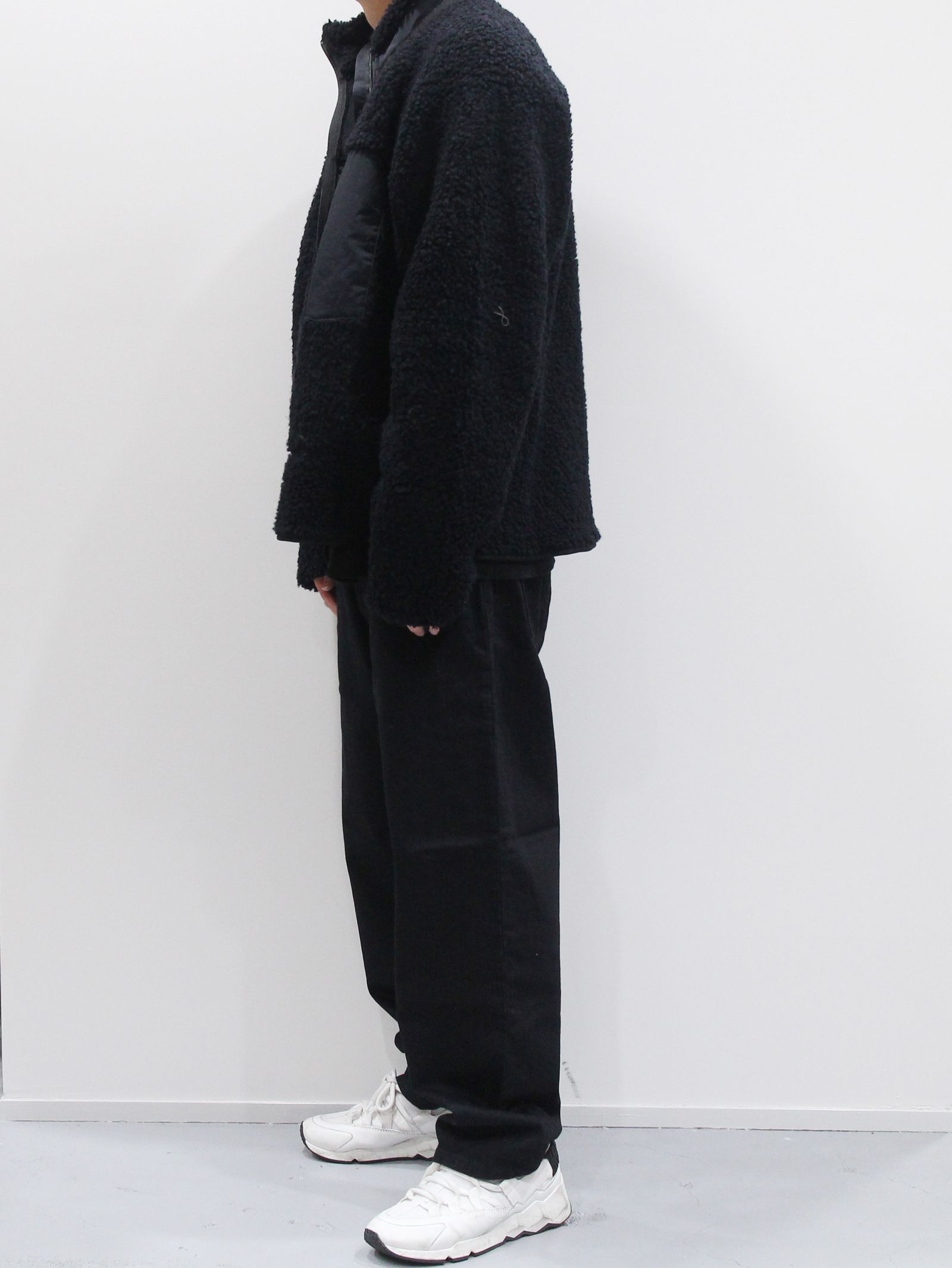 ニットブルゾン - "KNIT BLOUSON - Alpaca/Wool -" BLACK