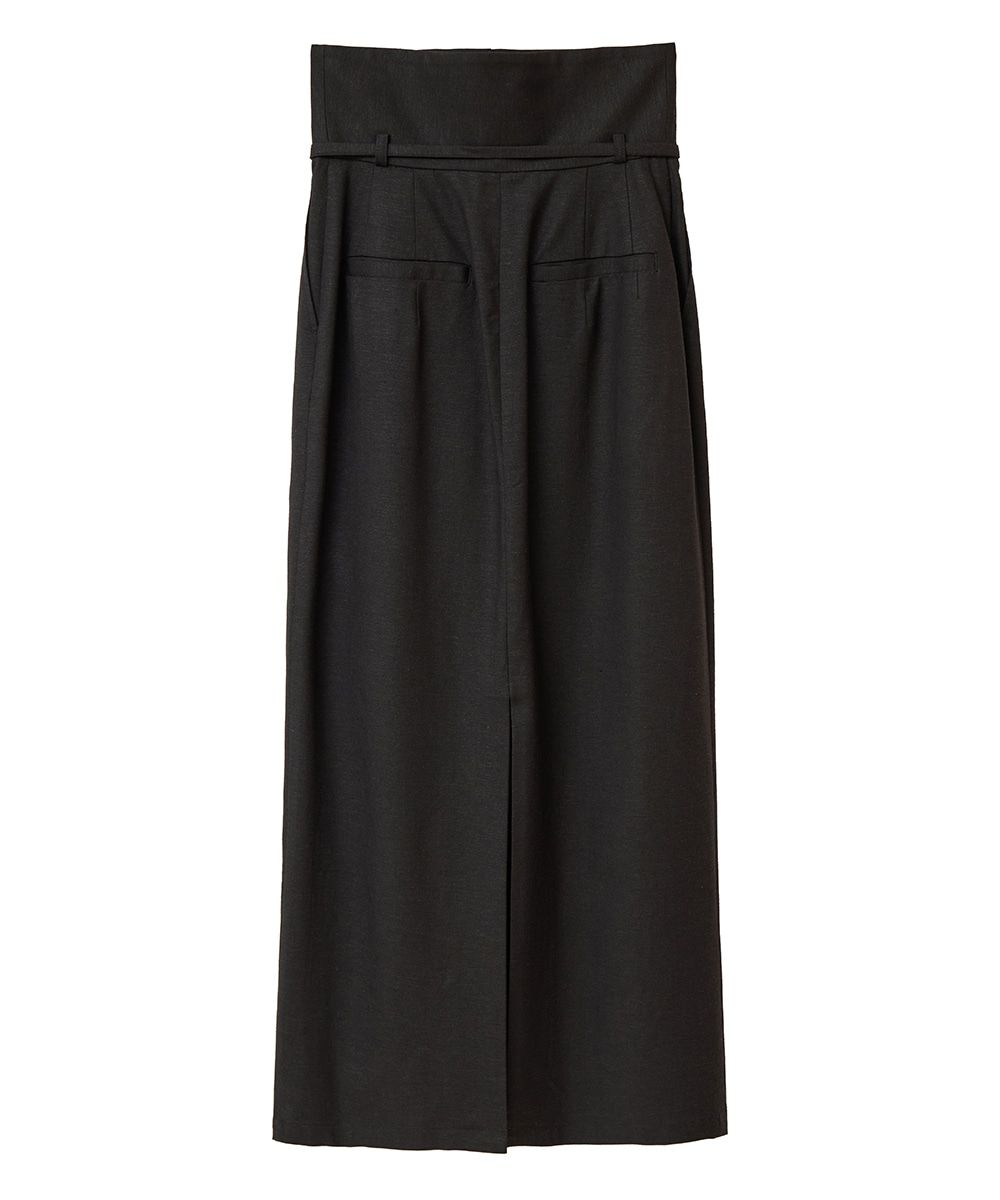ハイウエストストレートスカート - 2WAY FOLD STRAIGHT SKIRT - BLACK