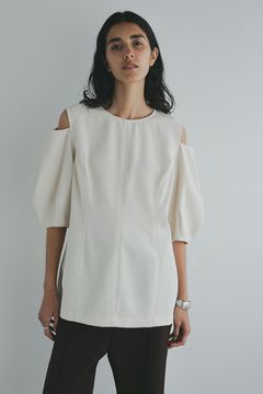 スラッシュショルダートップス - SLASH SHOULDER TOPS - IVORY