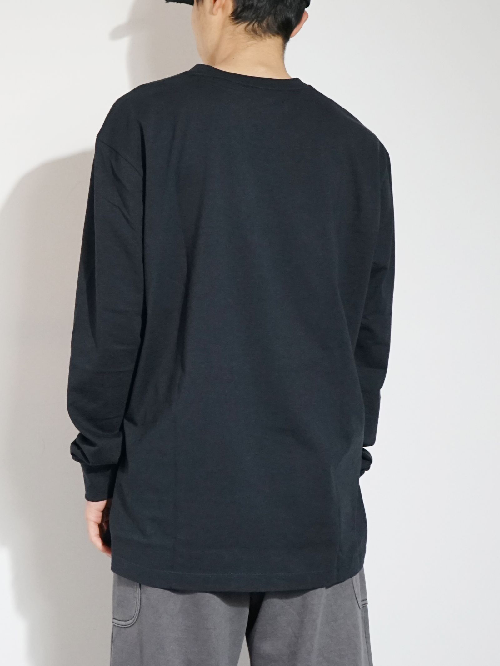 SALOMON LOGO 男性用 長袖 T シャツ - BLACK