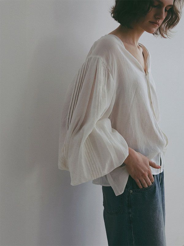 ボリュームスリーブ2wayトップス (WHITE)