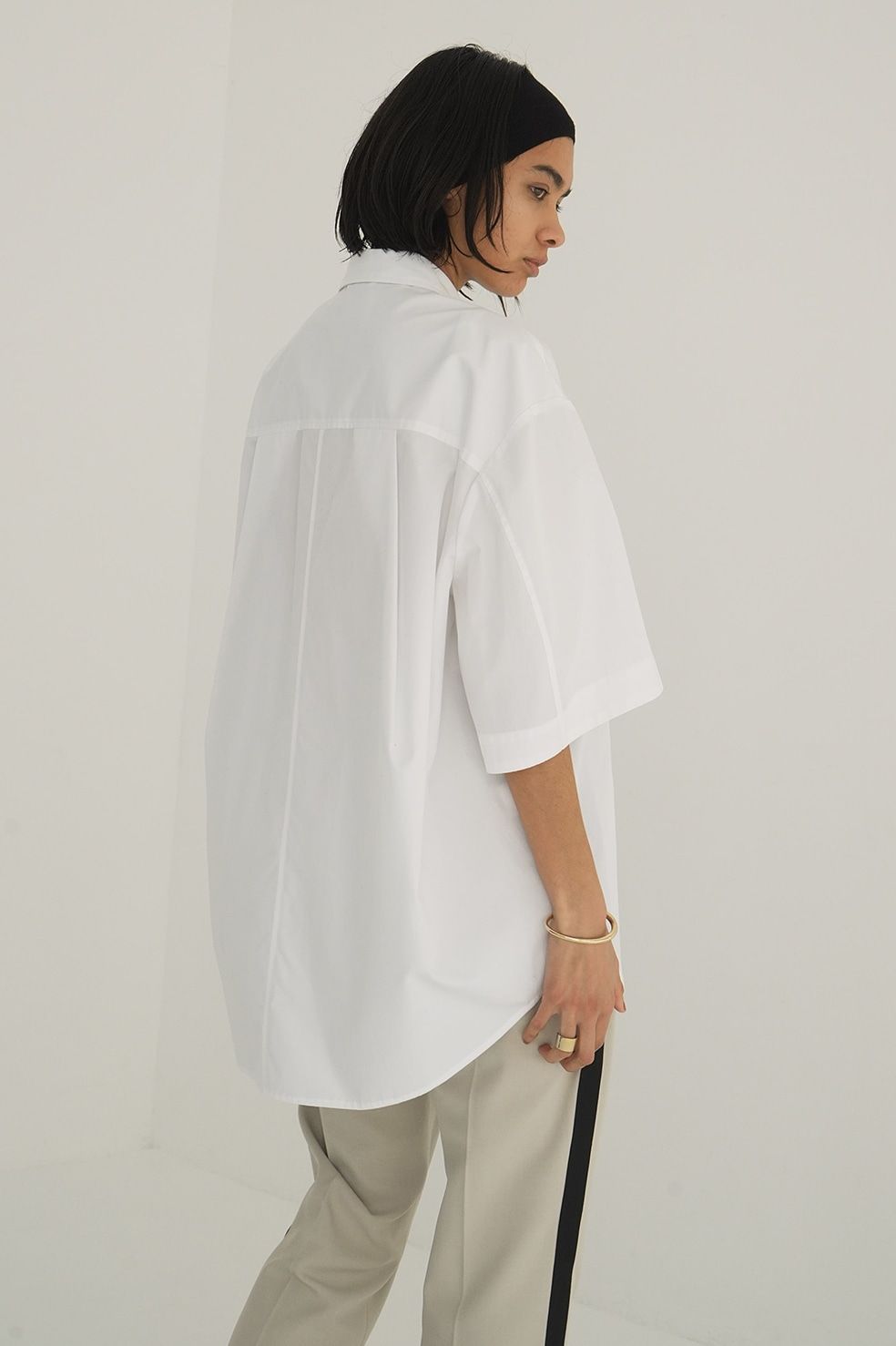 新しい CLANE - ヒュージーシャツ - HALF SLEEVE HUGE SHIRTS WHITE ニット/セーター