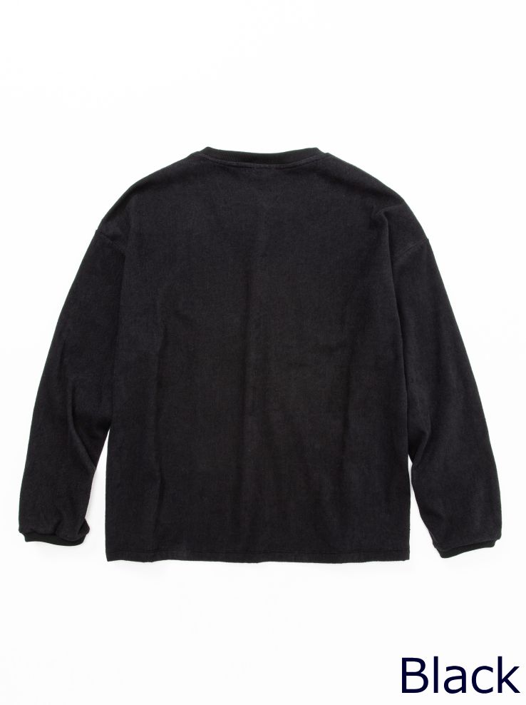 ロングスリーブ Tシャツ 1ミリパイル - BLACK