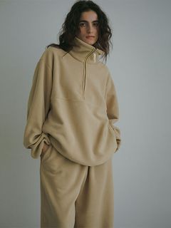 ドロストヘムエコフリースハーフジッププルオーバー - BEIGE