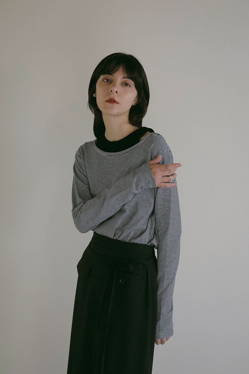 レイヤードカットソー  -   LAYER BORDER CUT TOPS