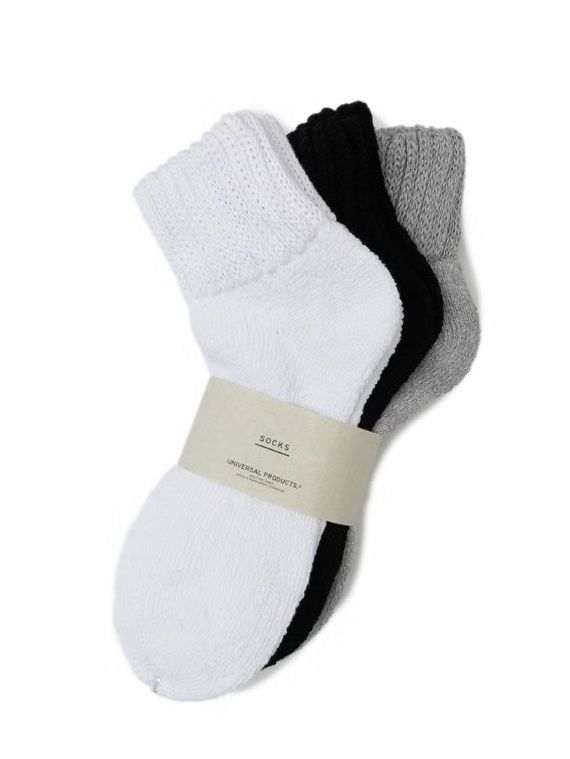 3足パック パイル靴下 - 3P PILE SOCKS - GREY/BLACK/WHITE