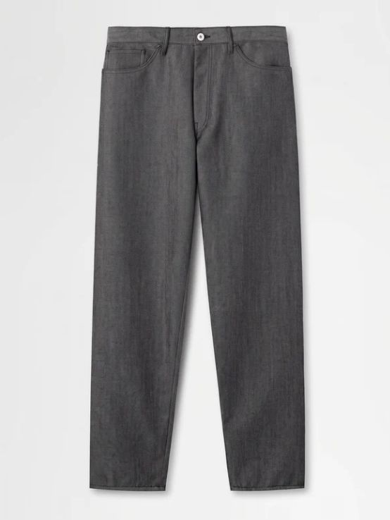 ストレートデニムパンツ - denim pant in wool denim （BLACK)