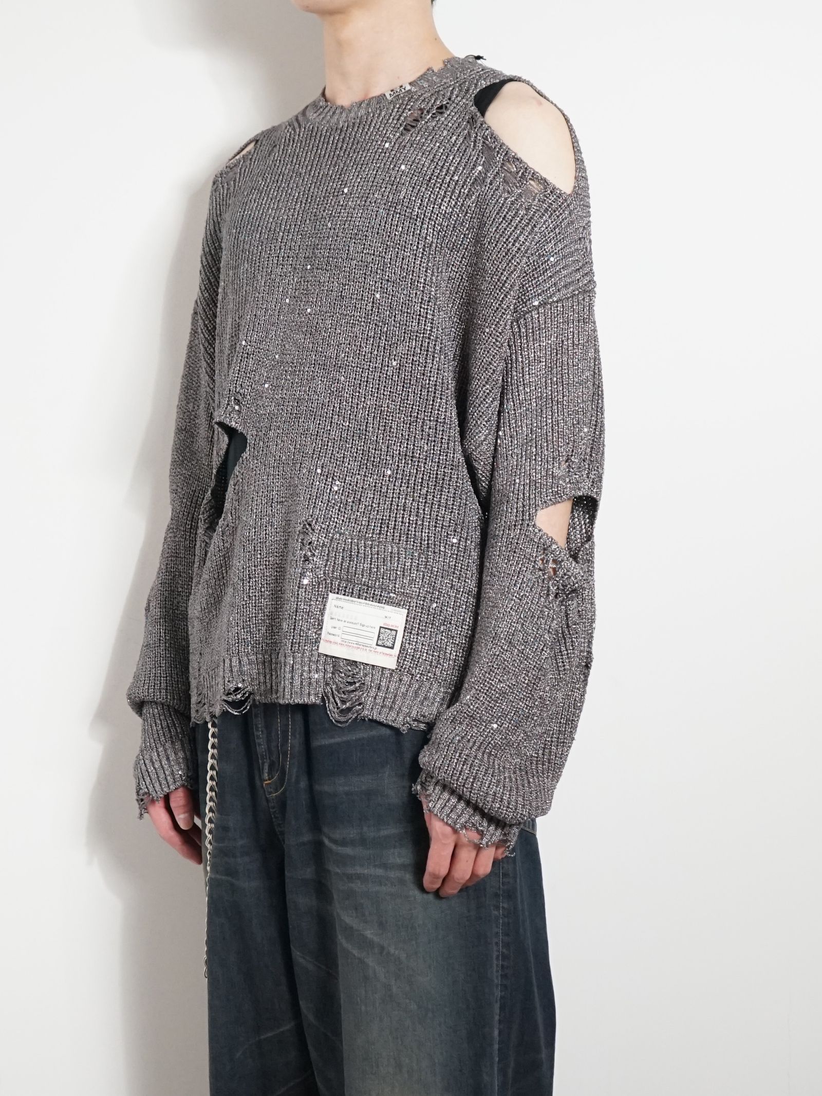 スプリングニットプルオーバー - SANGLE KNIT CARDIGAN - GREY