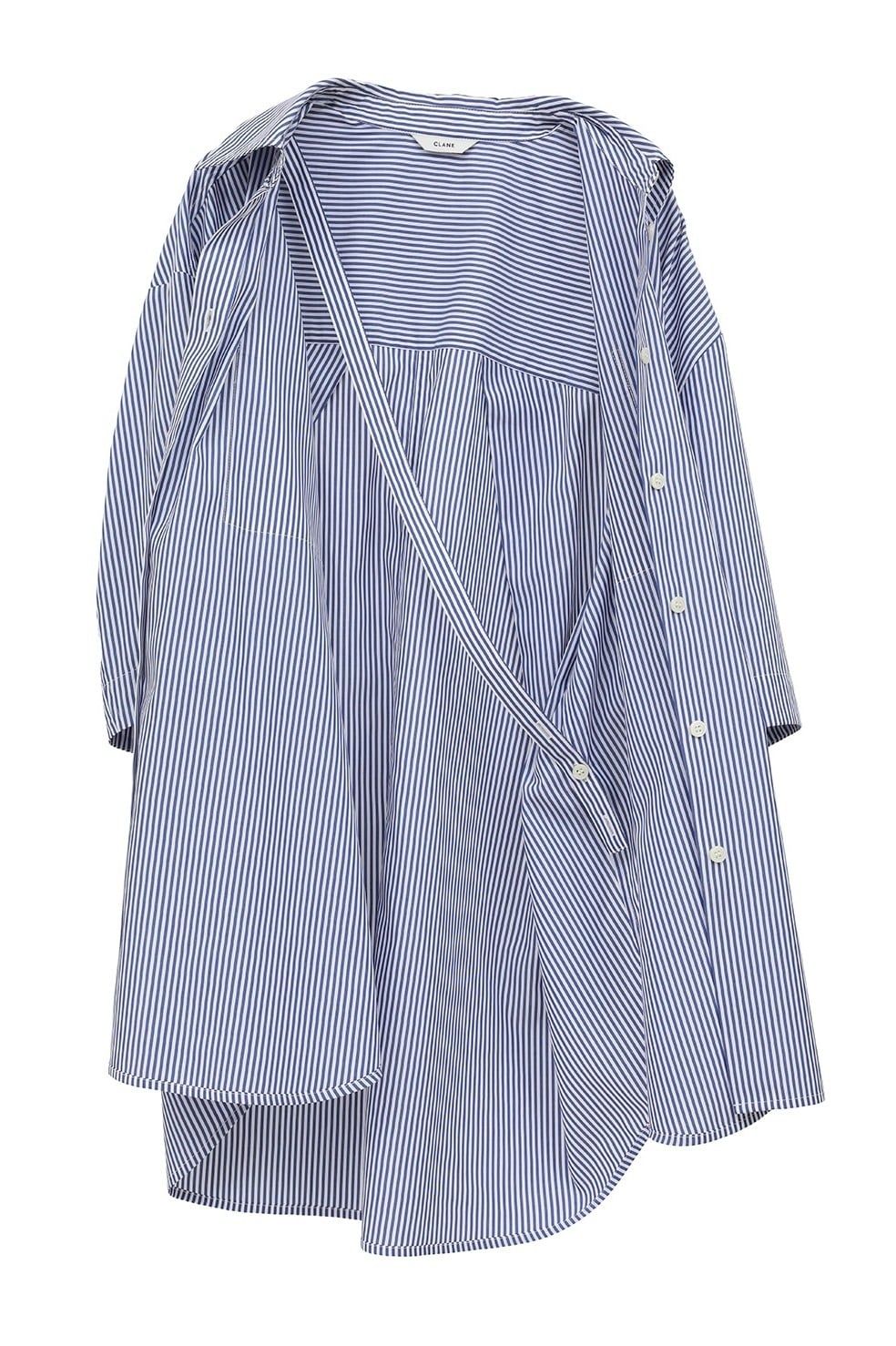 CLANE - ヒュージーシャツ - HALF SLEEVE HUGE SHIRTS STRIPE