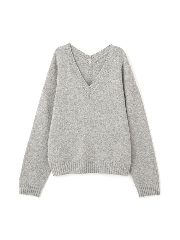Vネック2wayニットプルオーバー  (GREY)