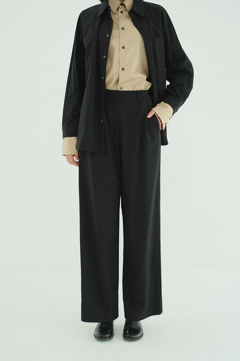 【26SS】 ベーシックタックパンツ -  BASIC TUCK PANTS (BLACK)