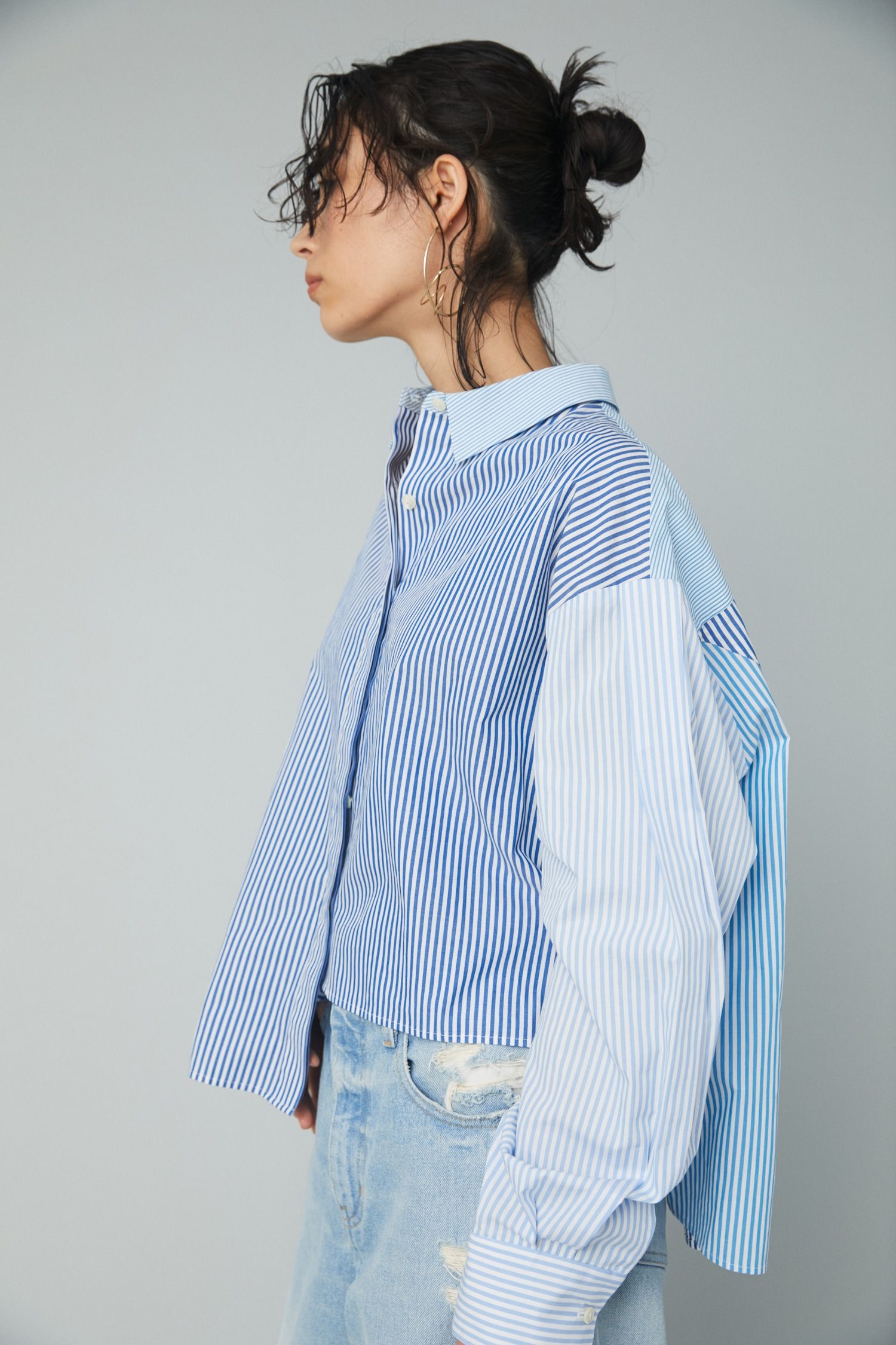 ストライプシャツ - Strip shirt - 柄NAVY