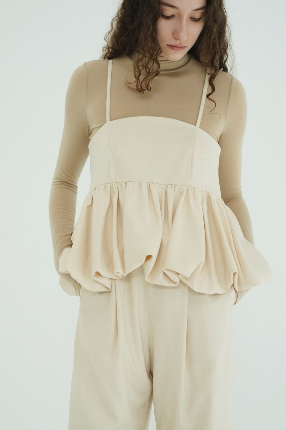 オールインワン -  PEPLUM LAYERED ALL IN ONE (IVORY)