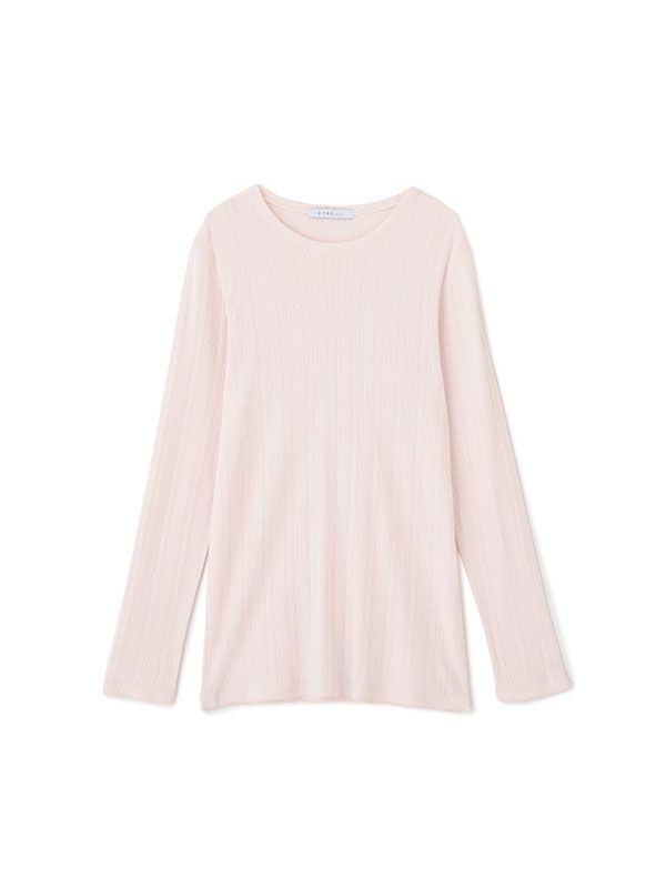 アイレットクル－ネックロンTee (LIGHT PINK)