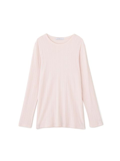 アイレットクル－ネックロンTee (LIGHT PINK)