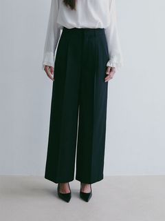 SANTEセンタークリースセミワイドパンツ (NAVY)
