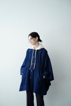 デニム ケープ コート -  DENIM CAPE COAT INDIGO