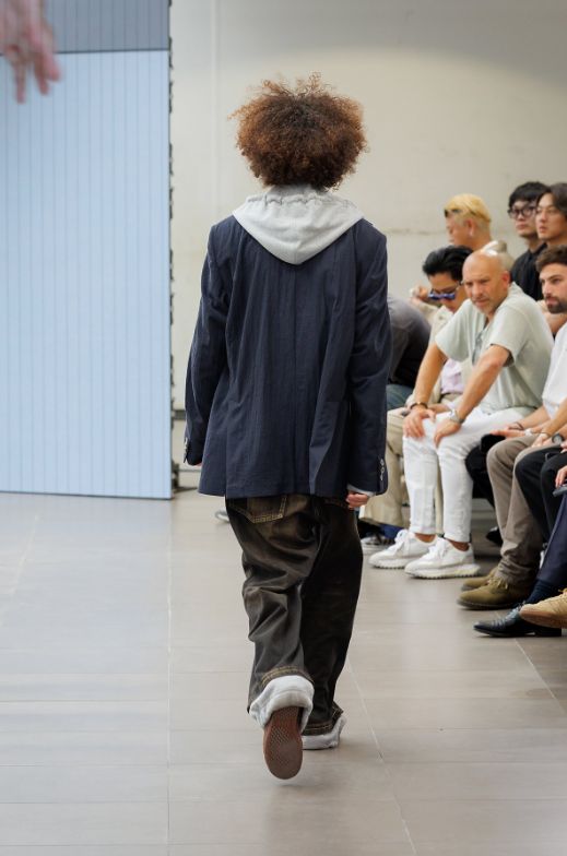 スウェットパンツ コンバインドデニムパンツ - Sweat Pants Combined Denim Pants (BLACK)