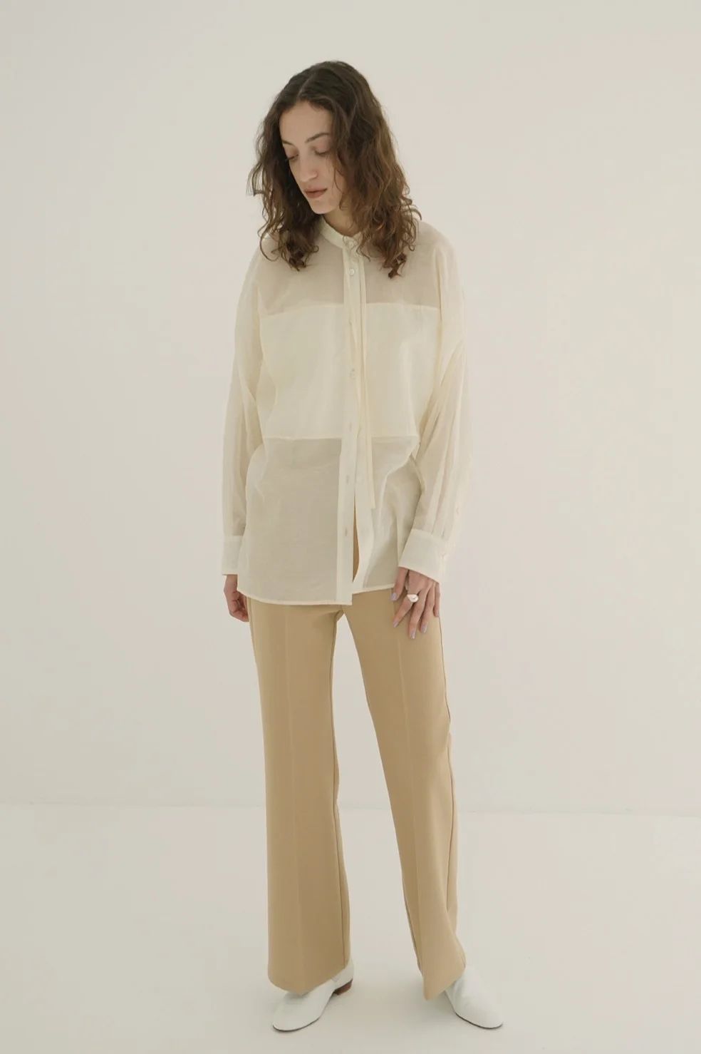 シアードルマンシャツ -  SHEER DOLMAN SHIRTS (IVORY)