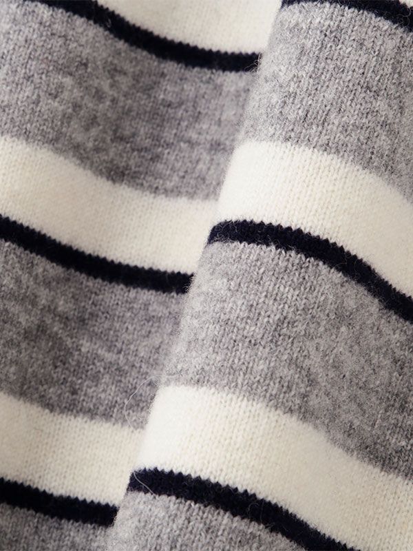 マルチボーダーニットポロ (GREY)