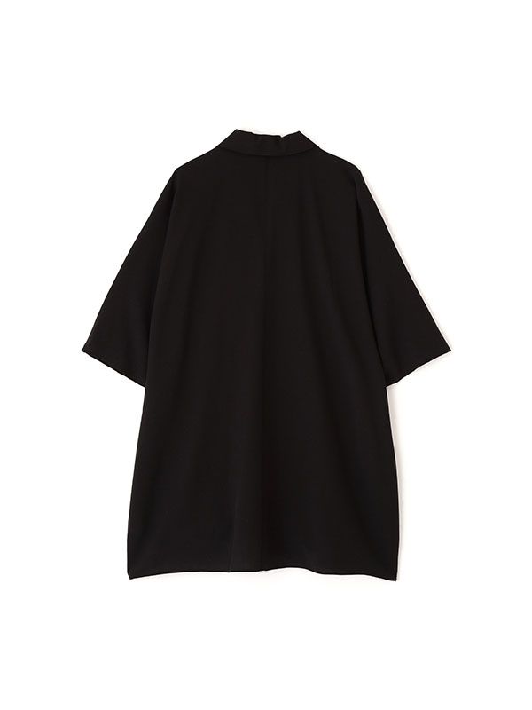 オープンネックハーフスリーブシャツ (BLACK)