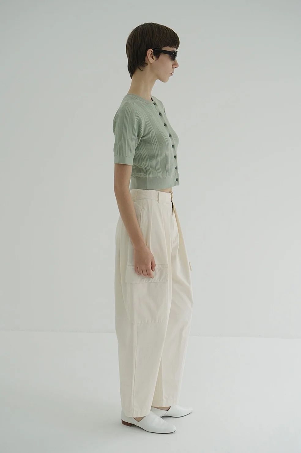 クラネ / CLANE ファイスリブ ニット カーディガン - W FACE RIB KNIT CARDIGAN - MINT CLANE - ファイスリブ ニット カーディガン - W FACE RIB KNIT
