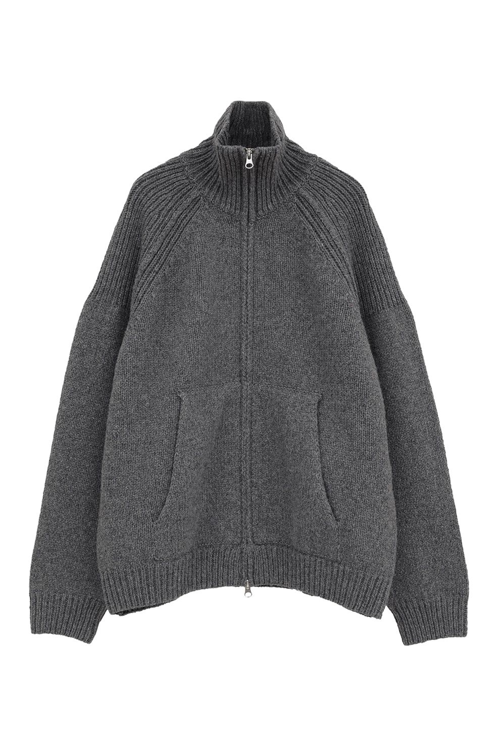 ポケット ジップ ニット｜ POCKET ZIP KNIT TOPS (GREY)