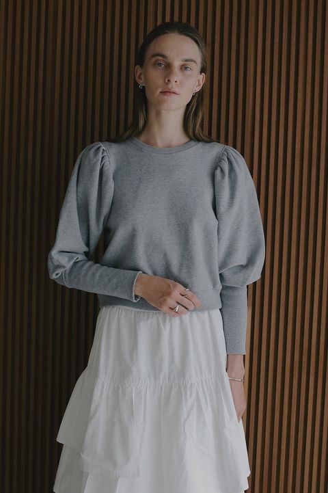 パフスリーブ スウェット - VOLUME PUFF SLEEVE SWEAT (GRAY)