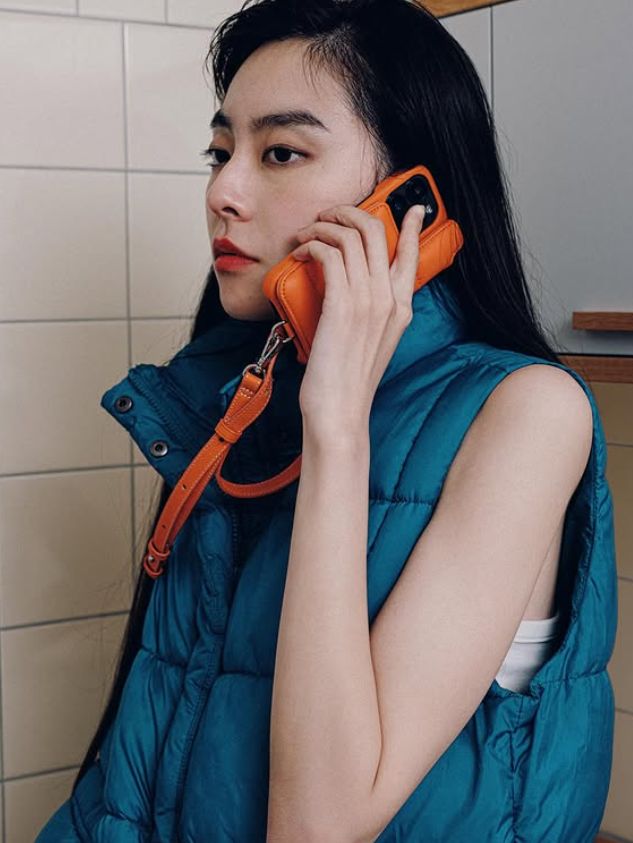 アイフォンケース レザーストラップ ｜STRAP 130cm (オレンジ)