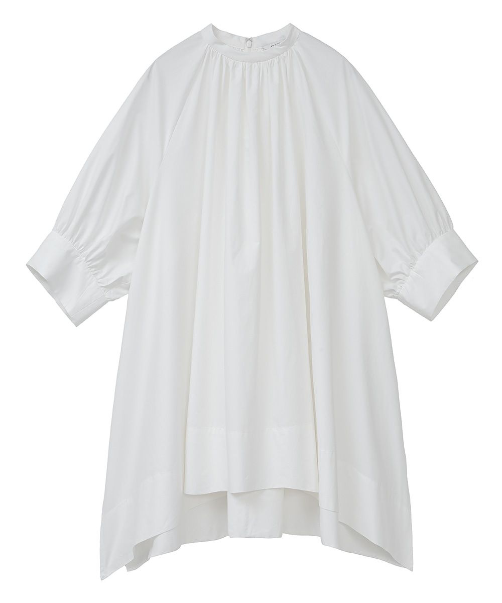 CLANE - VOLUME GATHER BALLOON SLEEVE TOPS WHITE