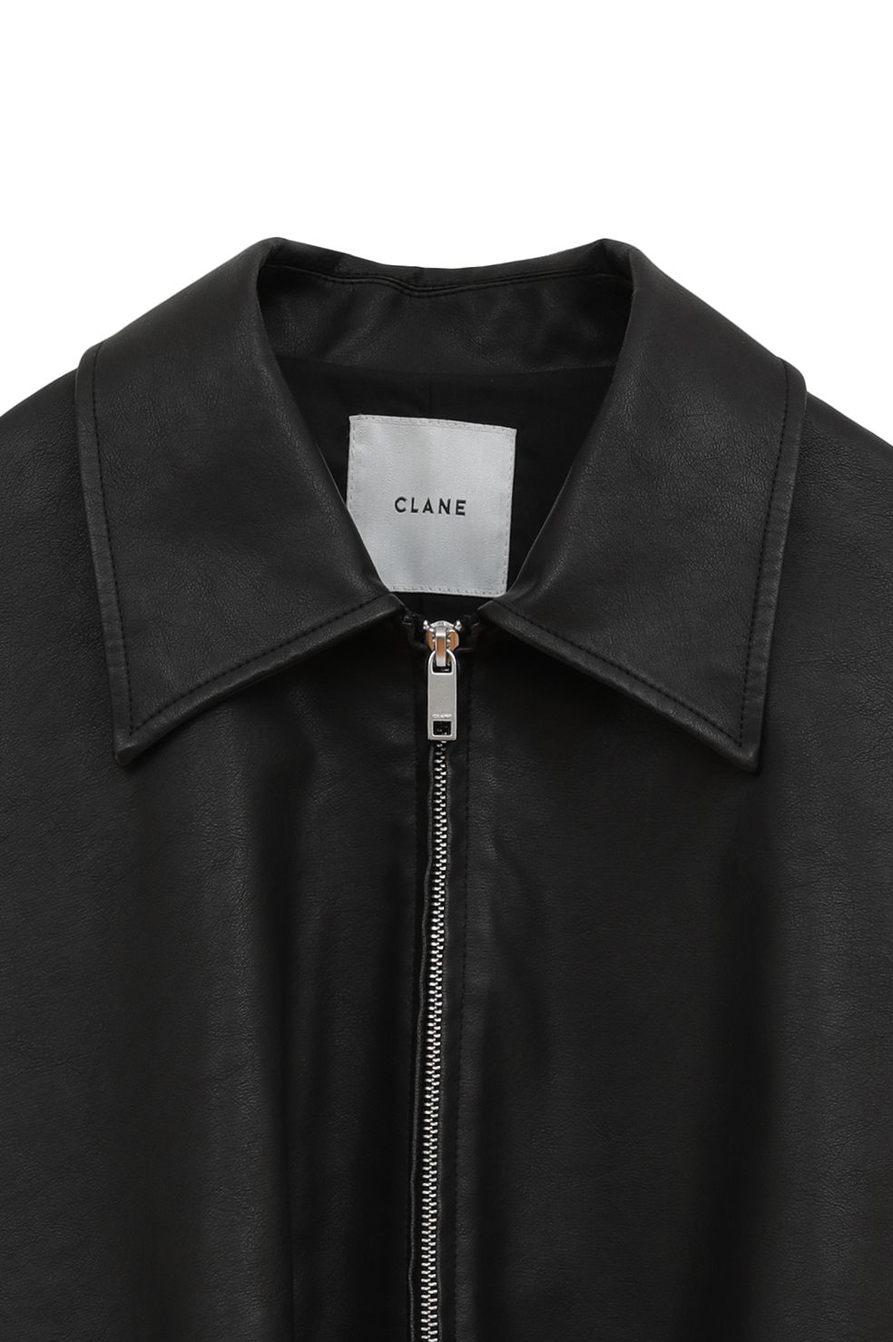 フェイクレザーバルーンジャケット - FAKE LEATHER BALLOON JACKET BLACK