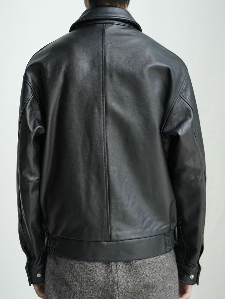 ゴート レザーブルゾン - GOATLEATHER DRIZZLER JACKET - BLACK