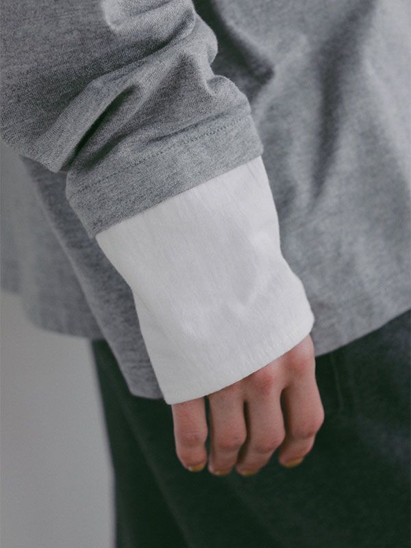 スリークラインカフスロンTee / カットソー (GREY)