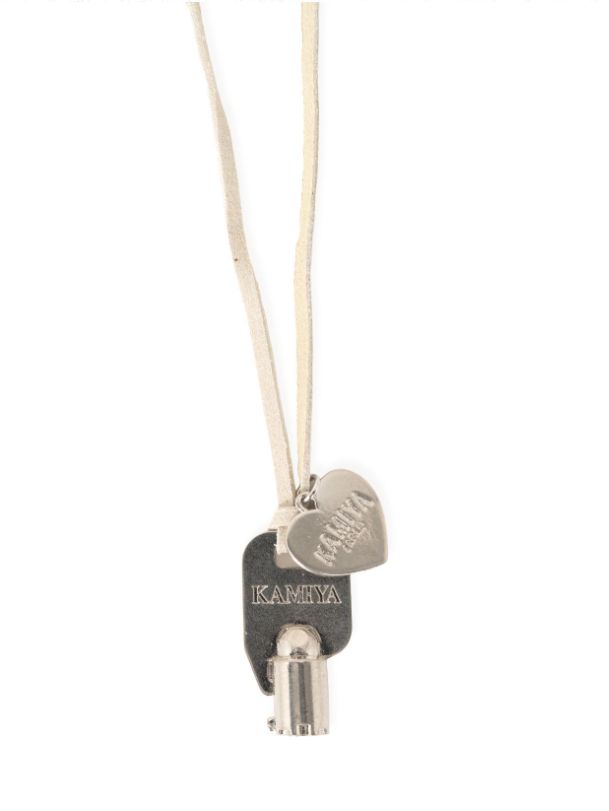 KEY CHARM LTHR NECKLACE - キーチャームレザーネックレス - SILVER