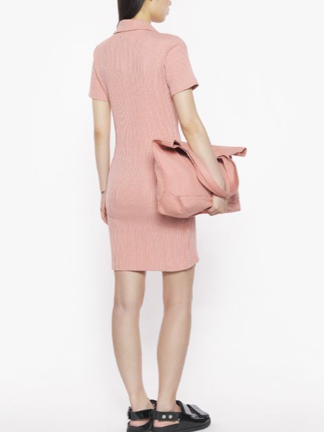 ポロドレス - HANDWRITING LABEL RIBBED POLO DRESS