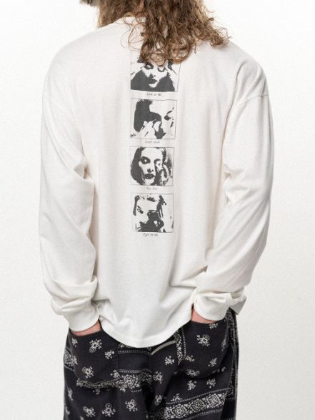 "DISTORTED Girl" L/S T-shirt (WHITE) - ロングスリーブカットソー