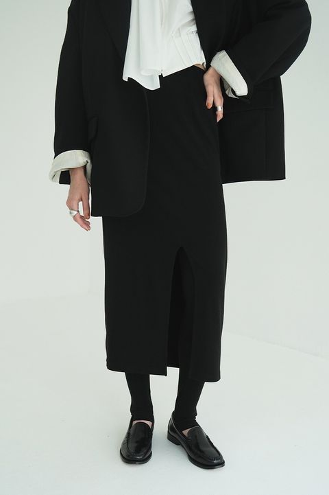 ストレートスカート + レギンスパンツ | SMOOTH TOUCH LEGGINGS SET TIGHT SKIRT (BLACK)
