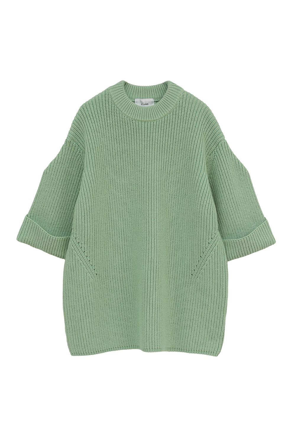 ニットトップス - OVER HALF SLEEVE KNIT TOPS (GREEN)