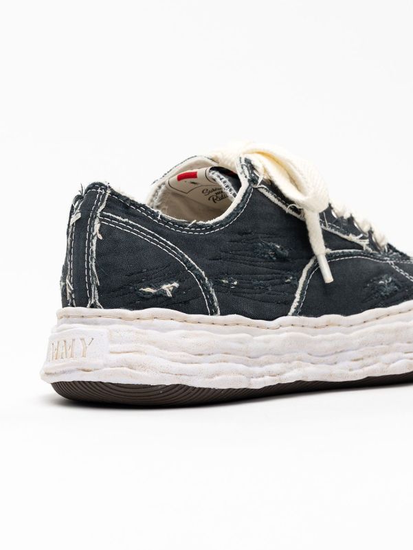 【ピーターソン 23】 キャンバス オリジナルソール スニーカー ｜OG Sole Ripped Overdye Canvas (BLACK)