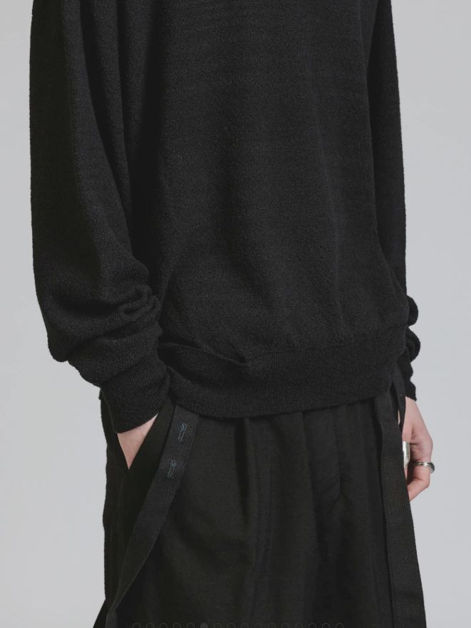 デザイン スウェットプルオーバー - HIGH-GAUGE SWEATER (BLACK)