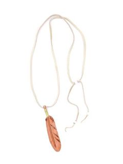 レザーフェザーネックレス - LEATHER CARVING FEATHER NECKLACE - Small -