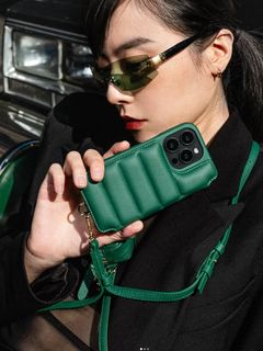 【BALLON バロン】 手帳型 レザー ケース | iPhone 14～17シリーズ対応  (グリーン）