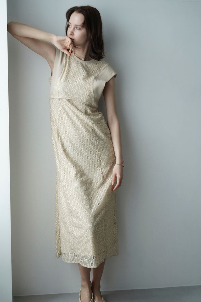 CLANE - ヴィンテージ レース カーブ ワンピース - VINTAGE LACE CURVE 