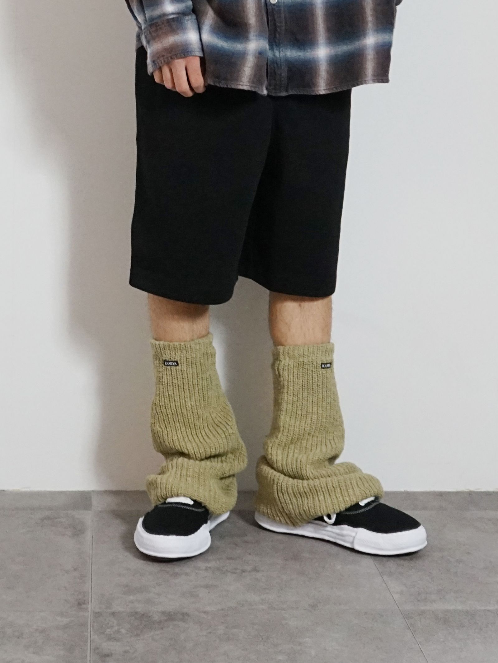 ニットレッグウォーマー - KNIT LEG WARMERS - KHAKI