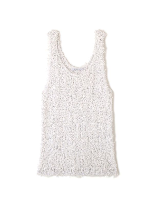 ミックスヤーンニットタンクトップ(WHITE)