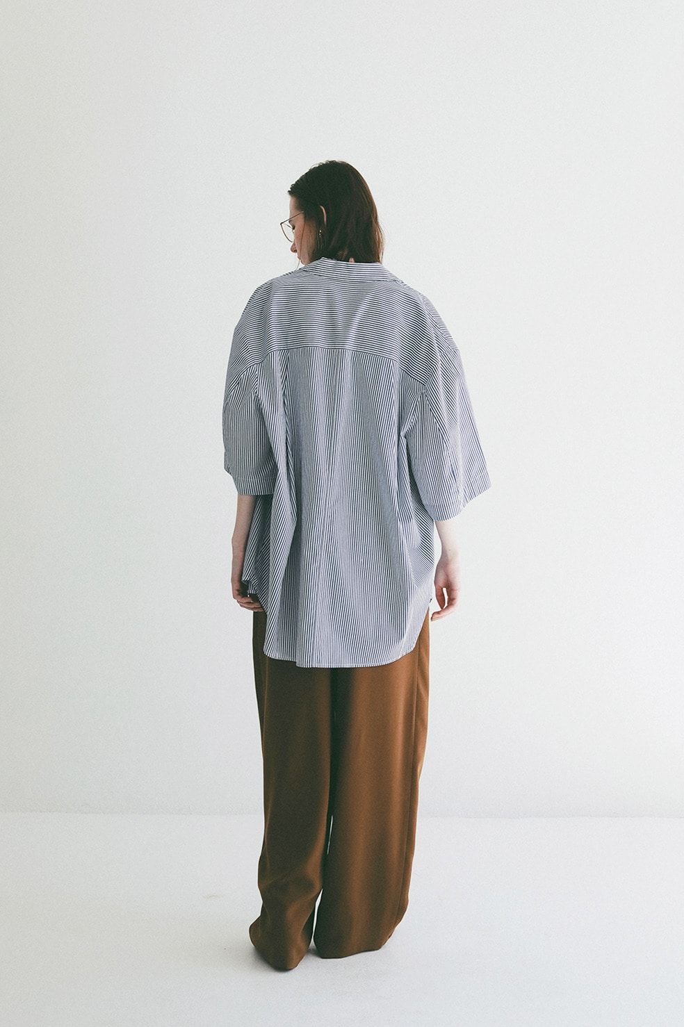ハーフスリーブヒュージーシャツ - HALF SLEEVE HUGE SHIRTS (STRIPE)