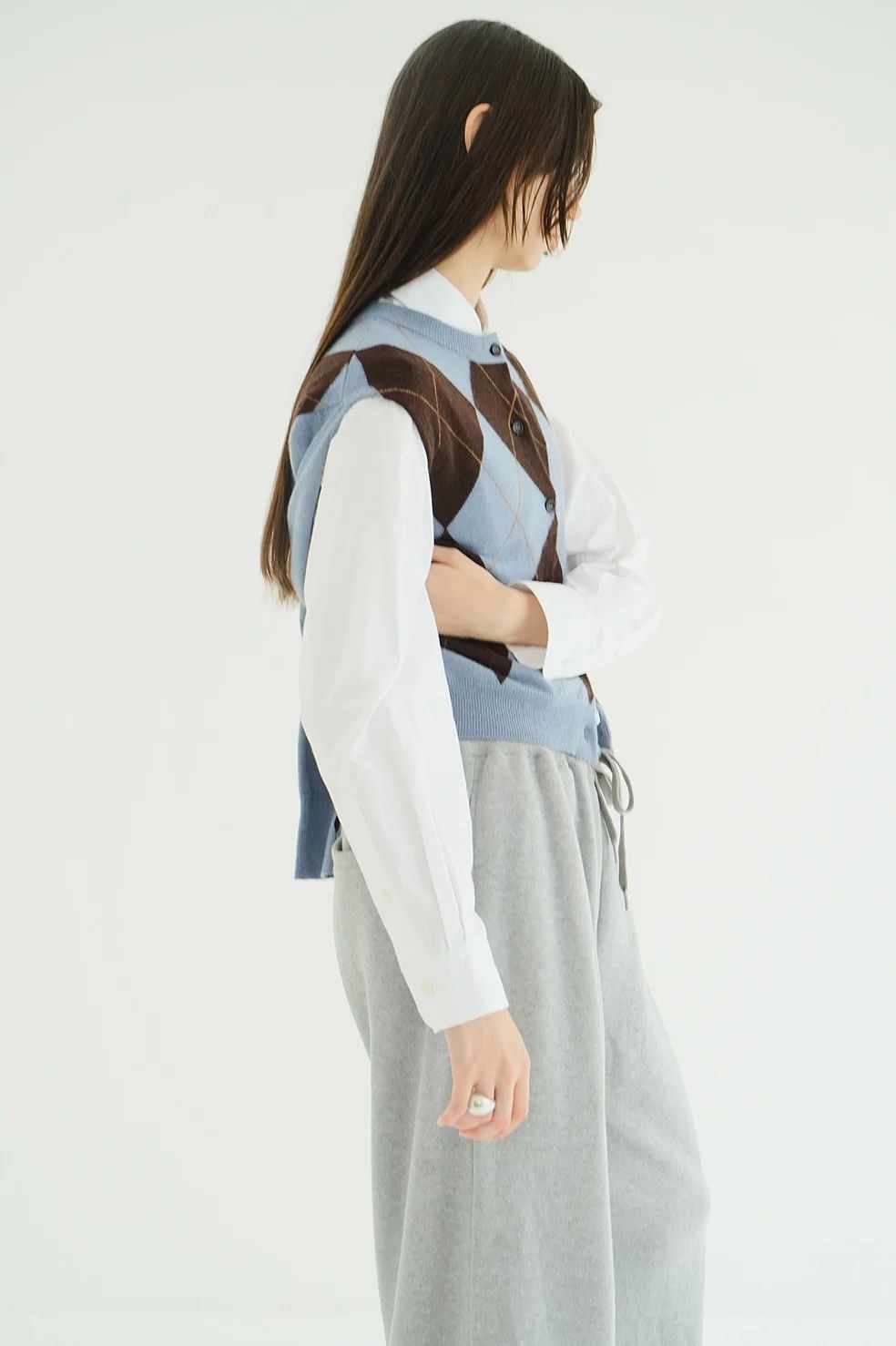 アレンジニットトップス - ARRANGE KNIT TOPS BLUE