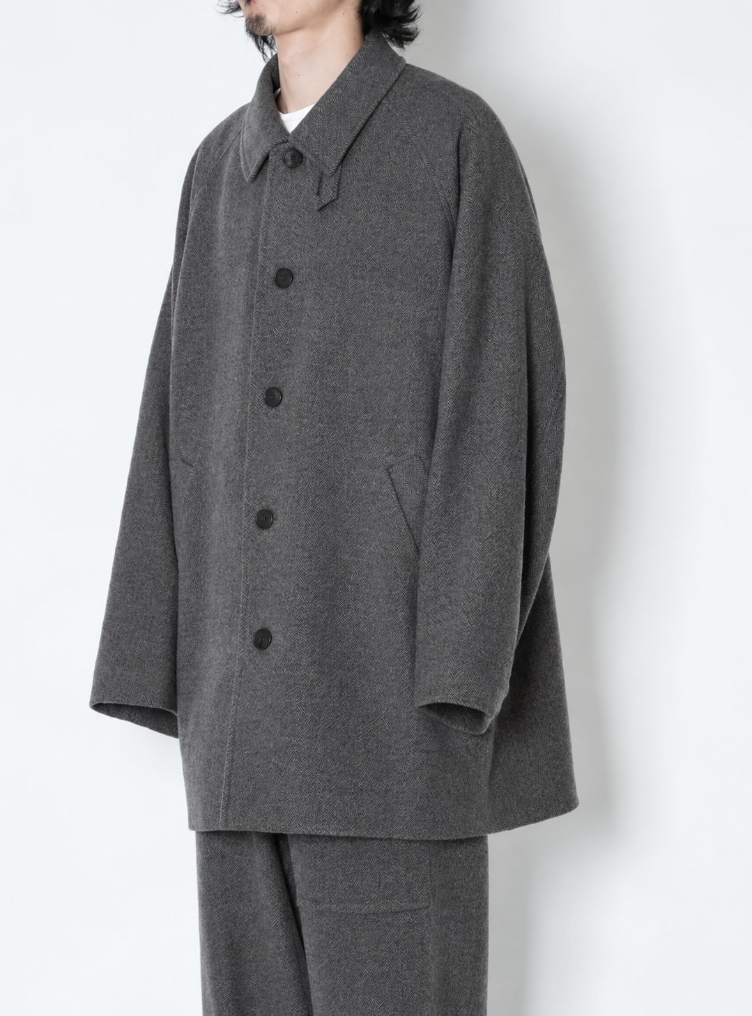 ラムウールカーコート - LAMB WOOL CAR COAT (GREY)
